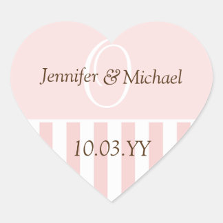 Pegatina En Forma De Corazón Bodas Monogramados Personalizados de bodas