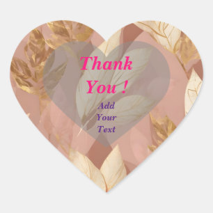 Pegatina En Forma De Corazón Boho deja colección de moda de oro rosado de Rubor