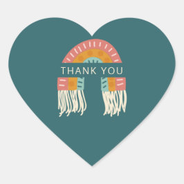 Pegatina En Forma De Corazón Boho Rainbow Baby Shower Gracias