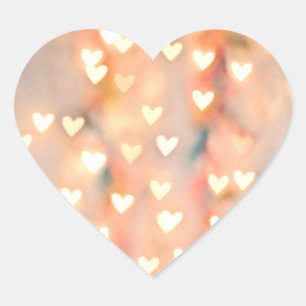 Pegatina En Forma De Corazón Bokeh Heart Twinkling Luces Purpurinoso Shimmer Ro