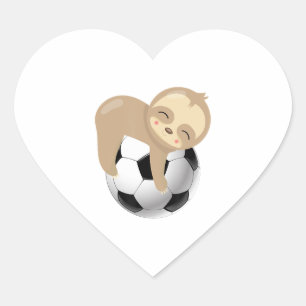Pegatina En Forma De Corazón bola de fútbol de pereza de bebé
