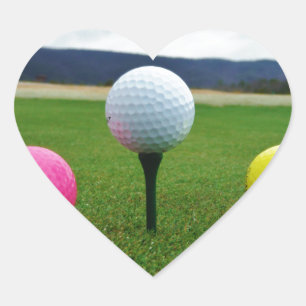 Pegatina En Forma De Corazón Bolas de golf de colores, tee de montaña
