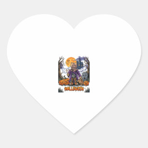 Pegatina En Forma De Corazón Bolsa de dulces de espantapájaros de Halloween Cal