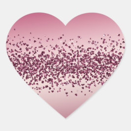 Pegatina En Forma De Corazón Bonito Purpurina rosa Corazones Ombre