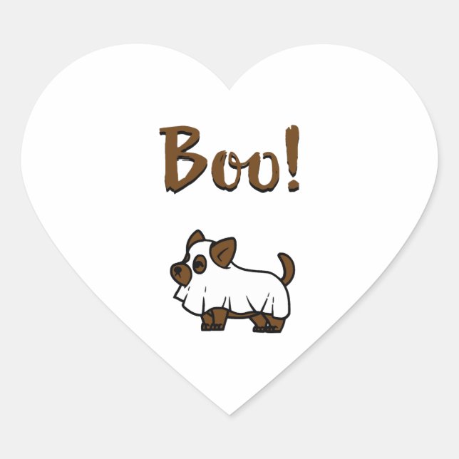 Pegatina En Forma De Corazón Boo Halloween (Anverso)