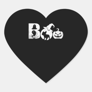 Pegatina En Forma De Corazón Boo Halloween Disfraces Regalos de Bulldog francés