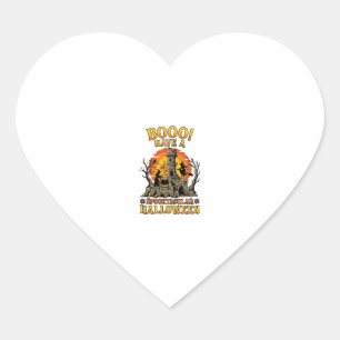 Pegatina En Forma De Corazón Booo Espeluznante Bruja Caldera Castillo de Hallow
