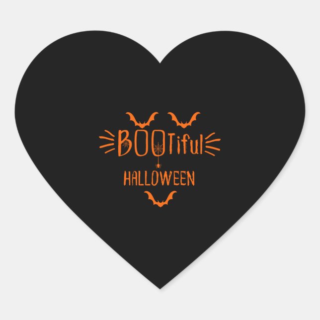 PEGATINA EN FORMA DE CORAZÓN BOOTIFUL HALLOWEEN (Anverso)