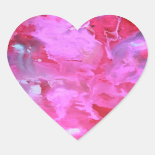 Pegatina En Forma De Corazón Bordador “acuarela” pink