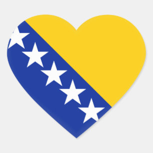 Pegatina En Forma De Corazón Bosnia y Herzegovina señala por medio de una