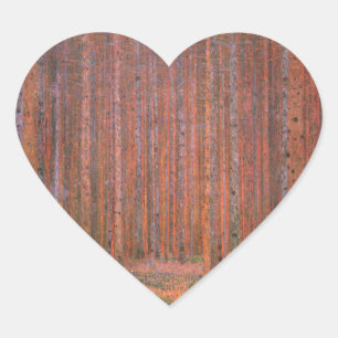 Pegatina En Forma De Corazón Bosque de abetos de Gustav Klimt Tannenwald Árbole