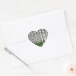 Pegatina En Forma De Corazón Bosque de Naturaleza de Abedul
