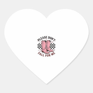 Pegatina En Forma De Corazón Botas de Vaquero Antiguas Por Favor No Te Enamores
