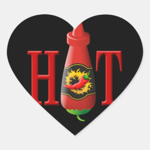 Pegatina En Forma De Corazón Botella de salsa picante