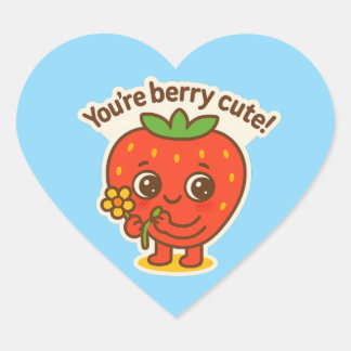 Pegatina En Forma De Corazón botón lindo de Berry