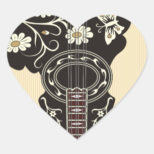 Pegatina En Forma De Corazón Bouzouki