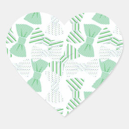 Pegatina En Forma De Corazón BOWTIES de diseño de amarre de remolque verde y az