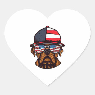 Pegatina En Forma De Corazón Boxer 4 de julio