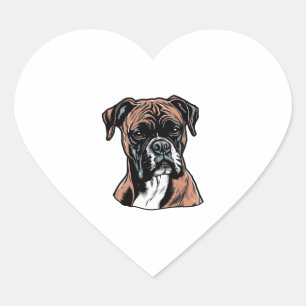Pegatina En Forma De Corazón Boxer Buddy Protección Humorosa