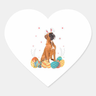 Pegatina En Forma De Corazón Boxer Dog Easter Bunny Shirt Dog