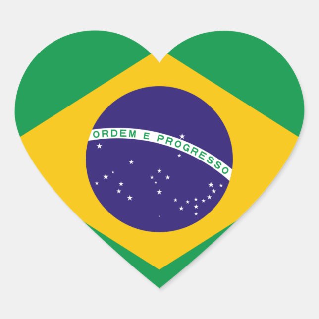 Pegatina En Forma De Corazón brasil (Anverso)