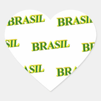 Pegatina En Forma De Corazón Brasil 3D