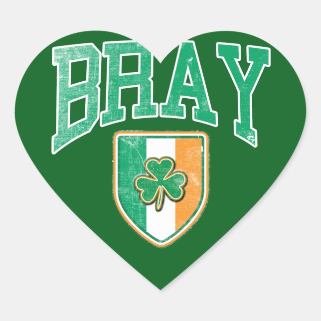Pegatina En Forma De Corazón BRAY (Irlanda) (Anverso)