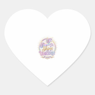 Pegatina En Forma De Corazón Brillar Unicornio Como un Unicornio POD Listo Merc