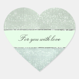 Pegatina En Forma De Corazón Brillo de Menta Glitzy
