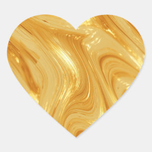 Pegatina En Forma De Corazón Brillo dorado