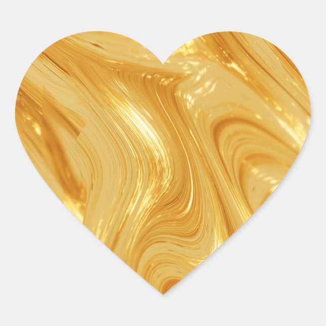 Pegatina En Forma De Corazón Brillo dorado (Anverso)