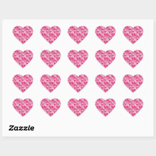 Pegatina En Forma De Corazón Brillo Resplandor Rosa Camuflaje Chic Amantes del