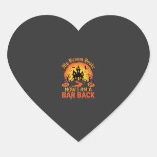 Pegatina En Forma De Corazón Bruja De Bar Trasero Mi Escoba De Halloween Se Rom