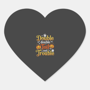 Pegatina En Forma De Corazón Bruja de Halloween Doble Doble Trabajo y Problema