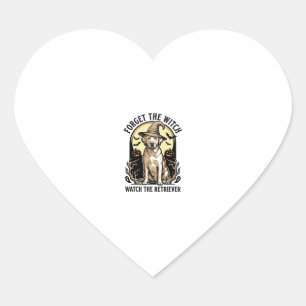 Pegatina En Forma De Corazón Bruja Labrador de Halloween Perro Retriever Vintag