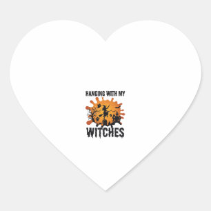 Pegatina En Forma De Corazón Brujas Colgantes Halloween Escoba de Bruja Casa Em