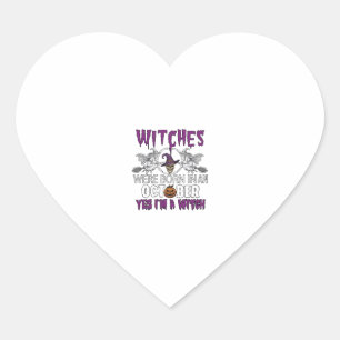 Pegatina En Forma De Corazón Brujas Octubre Halloween Cráneo Sombrero de Bruja