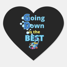 Pegatina En Forma De Corazón Buceo divertido en Scuba