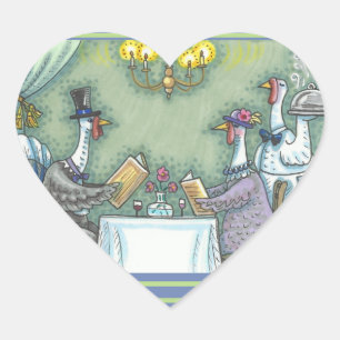 PEGATINA EN FORMA DE CORAZÓN BUENOS COMEDORES DE TURQUÍA, FANCY FOOD RESTAURANT