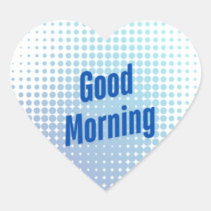 Pegatina En Forma De Corazón Buenos Días Puntos Azules