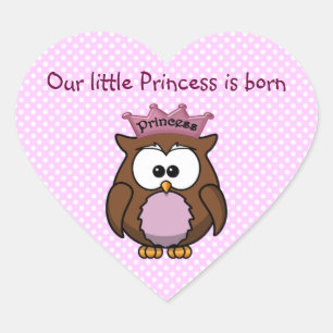 Pegatina En Forma De Corazón búho Princess