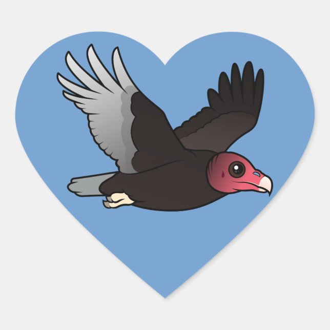 Pegatina En Forma De Corazón Buitre de Turquía del vuelo (Anverso)