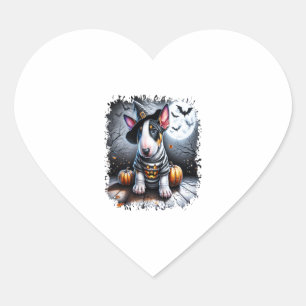 Pegatina En Forma De Corazón Bull Terrier Dog Halloween
