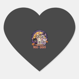 Pegatina En Forma De Corazón Bulldog Francés Vector de Perros Boo de Halloween