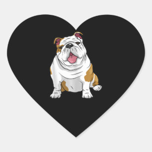 Pegatina En Forma De Corazón Bulldoges ingleses sorprendentes perros de Bulldog