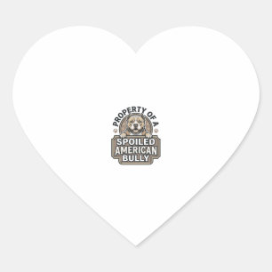 Pegatina En Forma De Corazón Bully Americano Mimado Diseño de Grabado Vintage_1