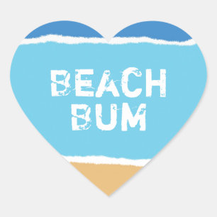 Pegatina En Forma De Corazón Bum de playa