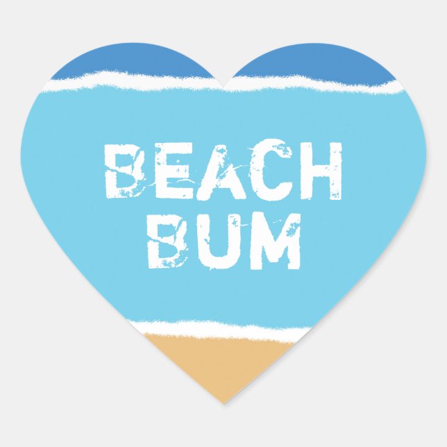 Pegatina En Forma De Corazón Bum de playa (Anverso)