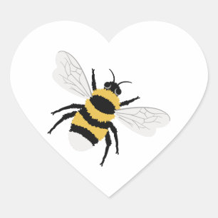 Pegatina En Forma De Corazón Bumble Bee