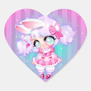 Pegatina En Forma De Corazón Bunny Chica